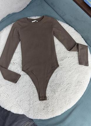 Боді довгий рукав лонг шоколад zara жіночий с