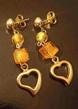 Сережки " золоте серце" 2