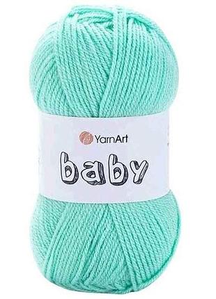 Пряжа baby м| ятный 100% акрил 150м 50г 5шт/уп 623 тм yarnart