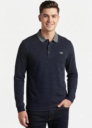 Оригинальный лонгслив-поло lacoste в полоску | мужская кофта лакост размер l.
в идеальном состоянии.
