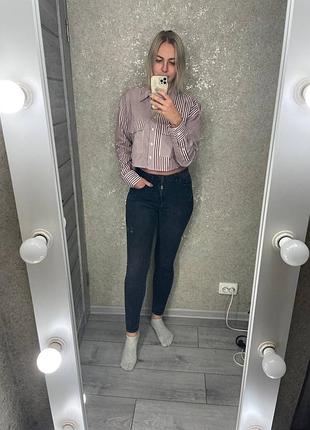 Графітові джинси skinny з потертостями