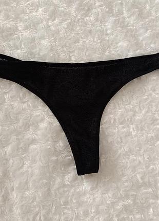 Черные трусики ажурные стринги кружевные бикини танга primark s m 8 10 36 38 44 46