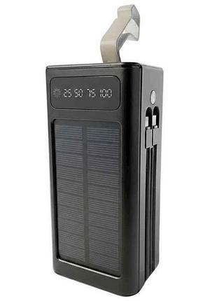 Power bank 40000mah m4u led дисплей/солнечная панель, черный тм gerlax