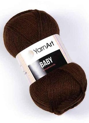 Пряжа baby шоколадный 100% акрил 150м 50г 5шт/уп 1182 тм yarnart