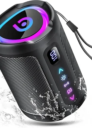 Портативная bluetooth-колонка aowoka с rgb-подсветкой, bluetooth 5.4, ipx7, 1800 мач