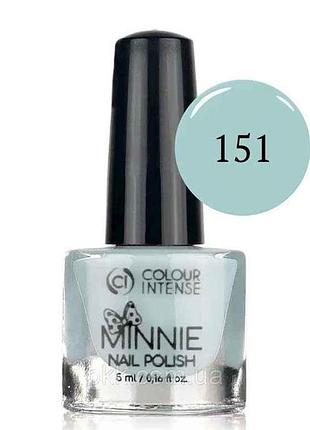 Лак для ногтей 5мл мini 151 эмаль бирюзовая мята тм colour intense
