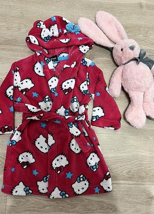 Халат для дівчинки hello kitty рожевий з капюшоном