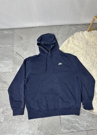 Оригінальне худі nike sportwear найк оригінал темно-синє m, фліс, кофта худи