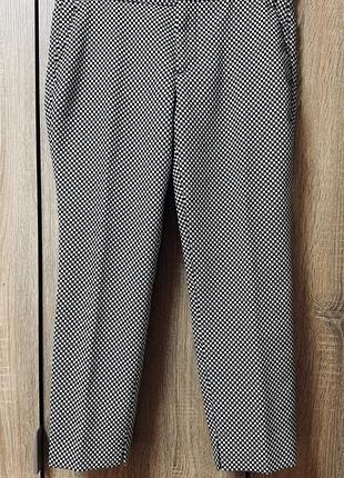 Штани zara woman у дрібну чорно-білу клітинку, розмір м
