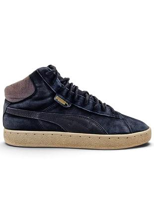 Зимние кроссовки puma corduroy classic mid black мех