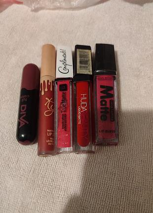 Помада для губ k.diva, kylie, coofbech, huda beauty, matte