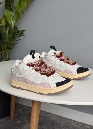 Кросівки lanvin paris curb sneakers white pink