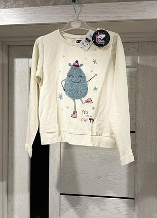Кофта для дівчинки cool club yeti snow party, молочна