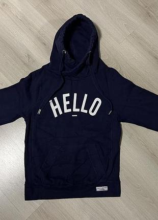 Стильний худі just hoods by awdis (модель jh021 cross neck) у глибокому темно-синьому кольорі