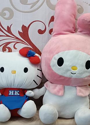 М'які іграшки для дівчинки sanrio hello kitty 35 см та my melody 60 см