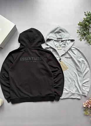 Зіпка/кофта essentials  у сірому та чорному кольорі