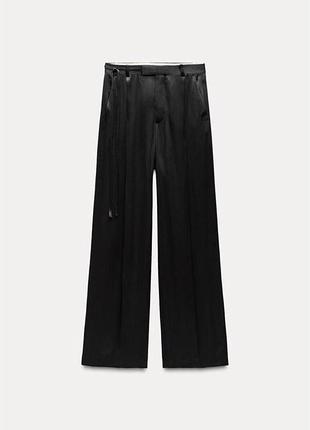 Брюки жіночі zara чорні атласні xs