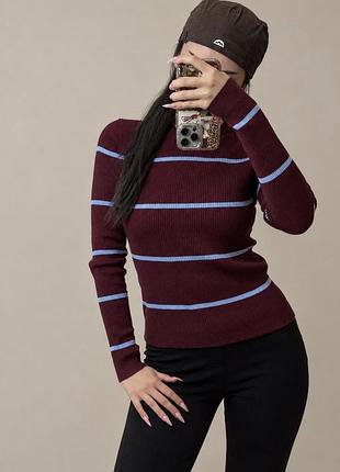 Жіночий лонгслів primark у смужку бордовий