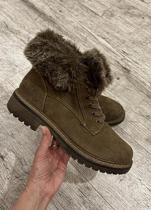 Зимові коричневі черевики highland creek з хутром, розмір 41 (устілка ~26.5 см)
