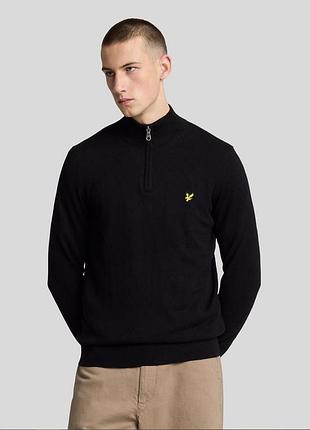 Мужской шерстяной свитер, гольф на молнии  lyle & scott, шерсть