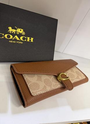 Гаманець жіночий coach коричневий, бежевий