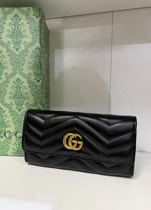 Гаманець жіночий gucci чорний шкіряний