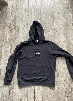 Худі чоловіче the north face з капюшоном, сіре