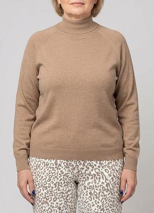 Женский базовый свитер / гольф 100% меринос extrafine merino wool, кэмел