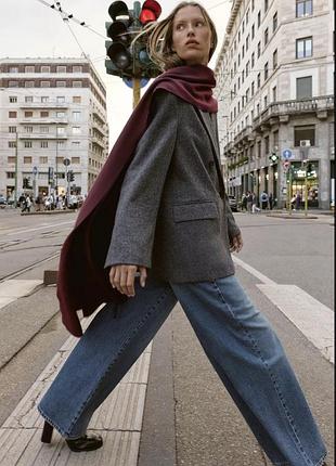 Піджак жіночий zara шерстяний сірий