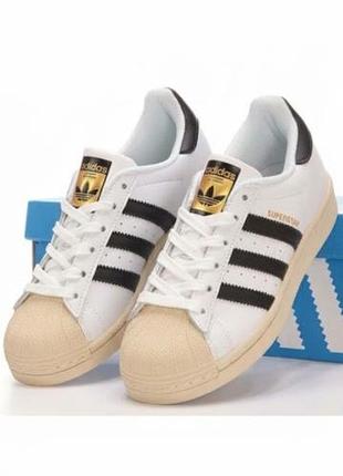 Кожаные кроссовки adidas superstar оригинал