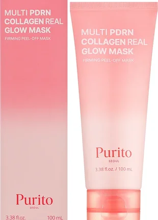 Маска-плівка для обличчя purito seoul multi pdrn collagen real glow mask, 100 мл