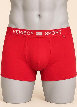 Чоловічі труси-боксери veriboy sport 2xl червоні однотонні з широкою резинкою