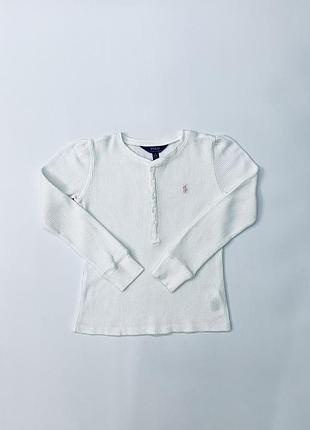 Лонгслів для дівчинки 9-10 років білого кольору  polo ralph lauren