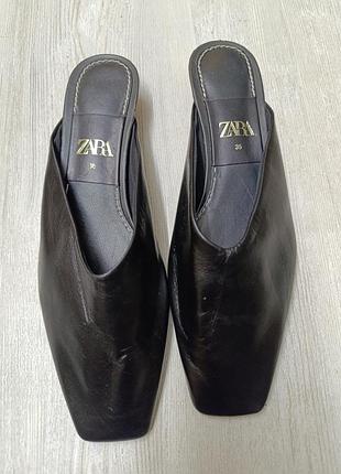Стильні мюлі zara, натуральна шкіра, р. 36