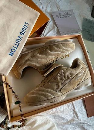 Кроссовки кеди louis vuitton бежева замша 37.38.39