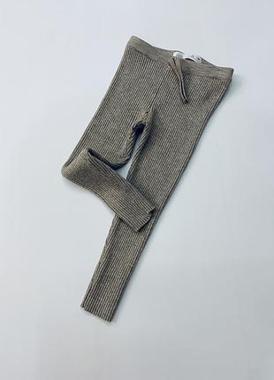 Теплі дитячі лосини в рубчик zara бежевого кольору розмір 98