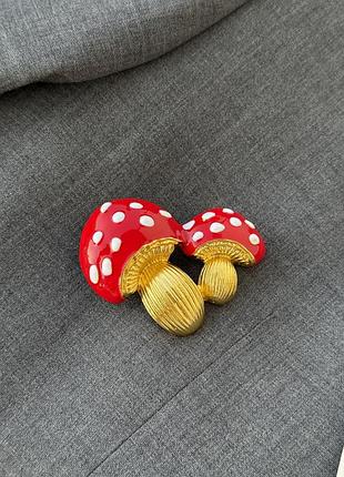 Брошка гриб мухомор 🍄 підвіска великий