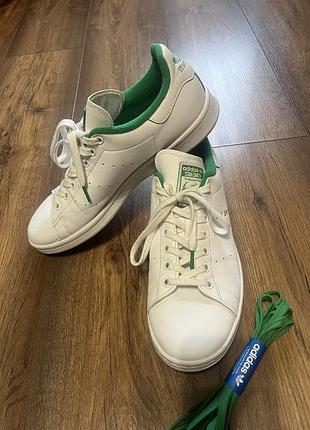 Кросівки унісекс adidas stan smith білі із зеленим