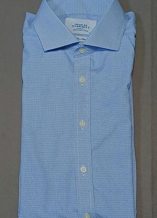 Комір 43 см  charles tyrwhitt size  17/ 37 in  43/94 cm в мілку клітинку  сорочка   slim fit