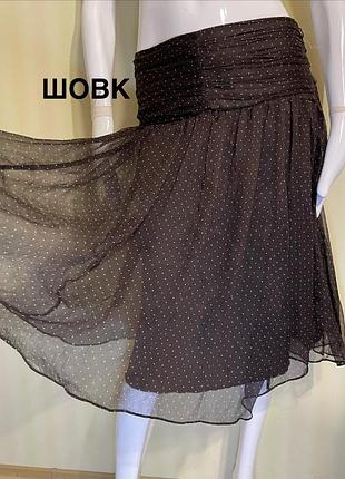 Витончена шовкова легка спідниця-міді від zara basic