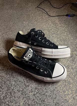 Кеди жіночі converse chuck taylor all star lift low чорні