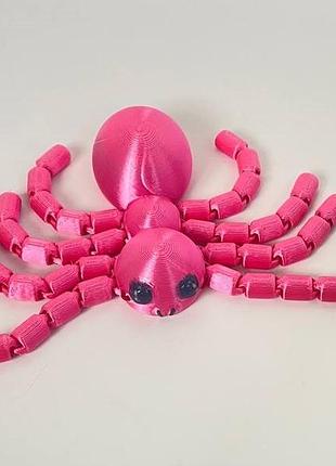 Подвижная игрушка «мылый паучок» 3d печать - гибкий розовый паук