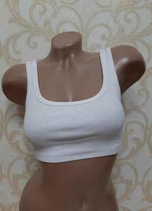 Короткий топ в рубчик zara