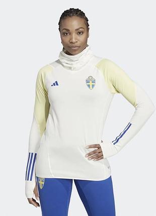 Жіночий світшот adidas для тренувань білий з жовтим