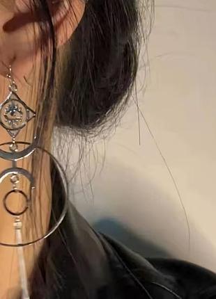 Серьги бохо с символичными космическими элементами 5