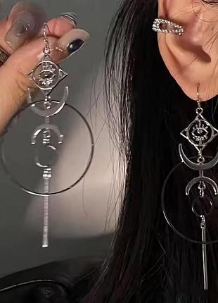 Серьги бохо с символичными космическими элементами 8