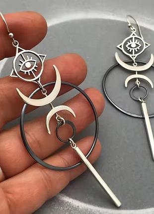 Серьги бохо с символичными космическими элементами 10