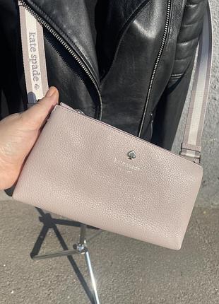 Сумка жіноча kate spade нюдова шкіряна