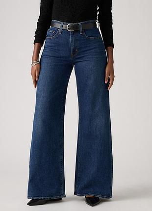 Жіночі джинси levi’s premium 728 high-rise wide-leg 0039b0004 — темно-сині, висока посадка, широка штанина. оригінал.