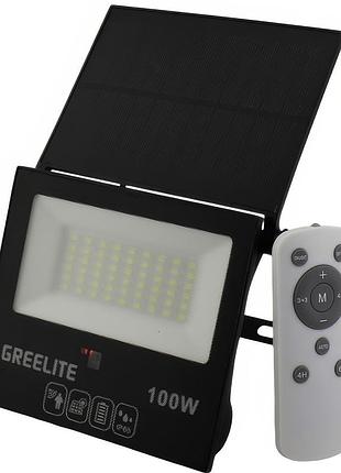 Вуличний ліхтар на сонячній панелі greelite jx 010 60w ліхтар з датчиком руху та пультом
